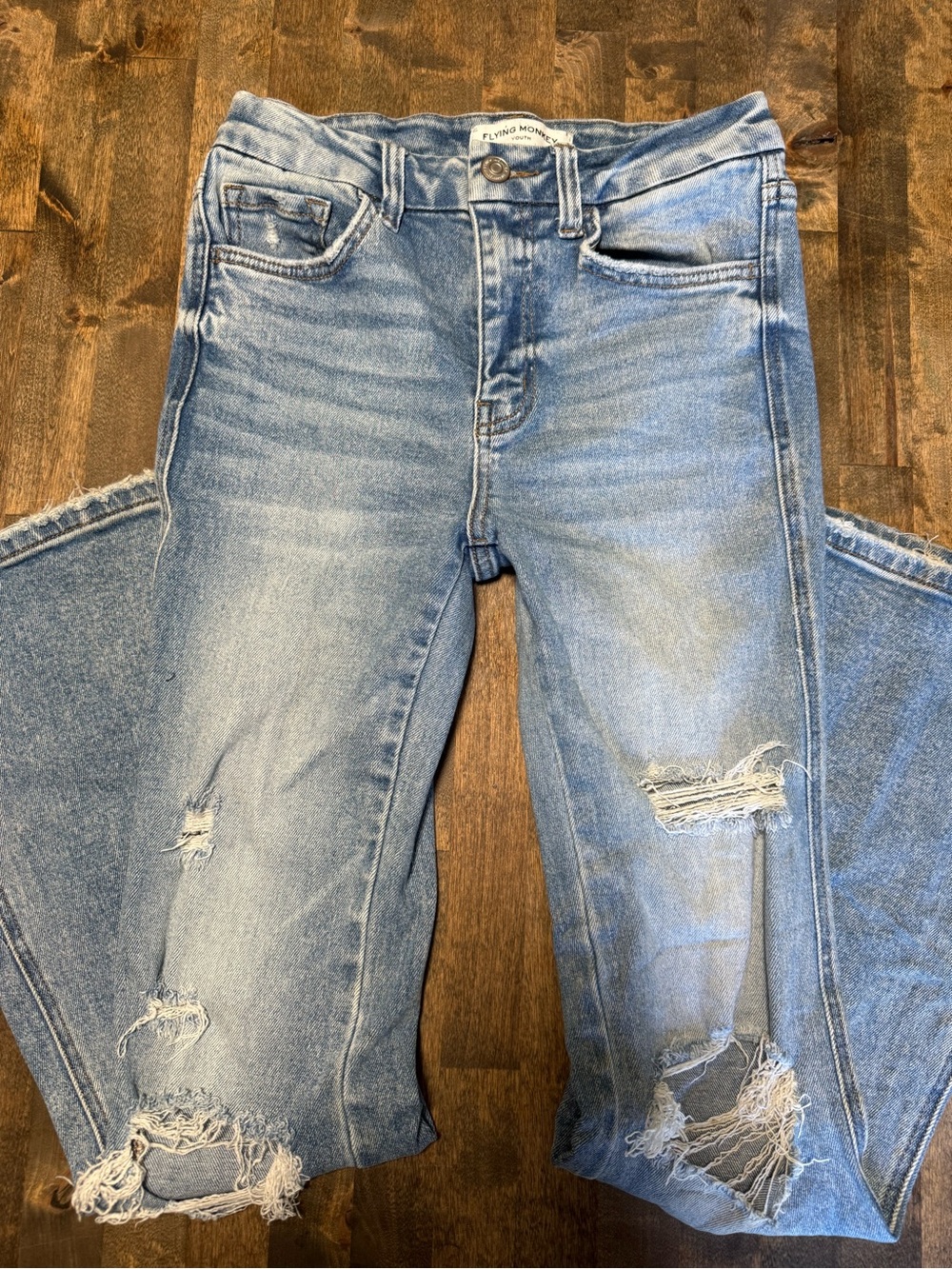 Flying Monkey Light Blue Distressed Kids Jeans